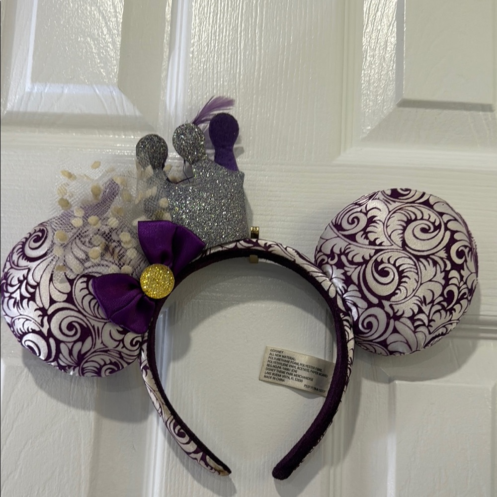 Purple and Silver Mouse Ears Headband